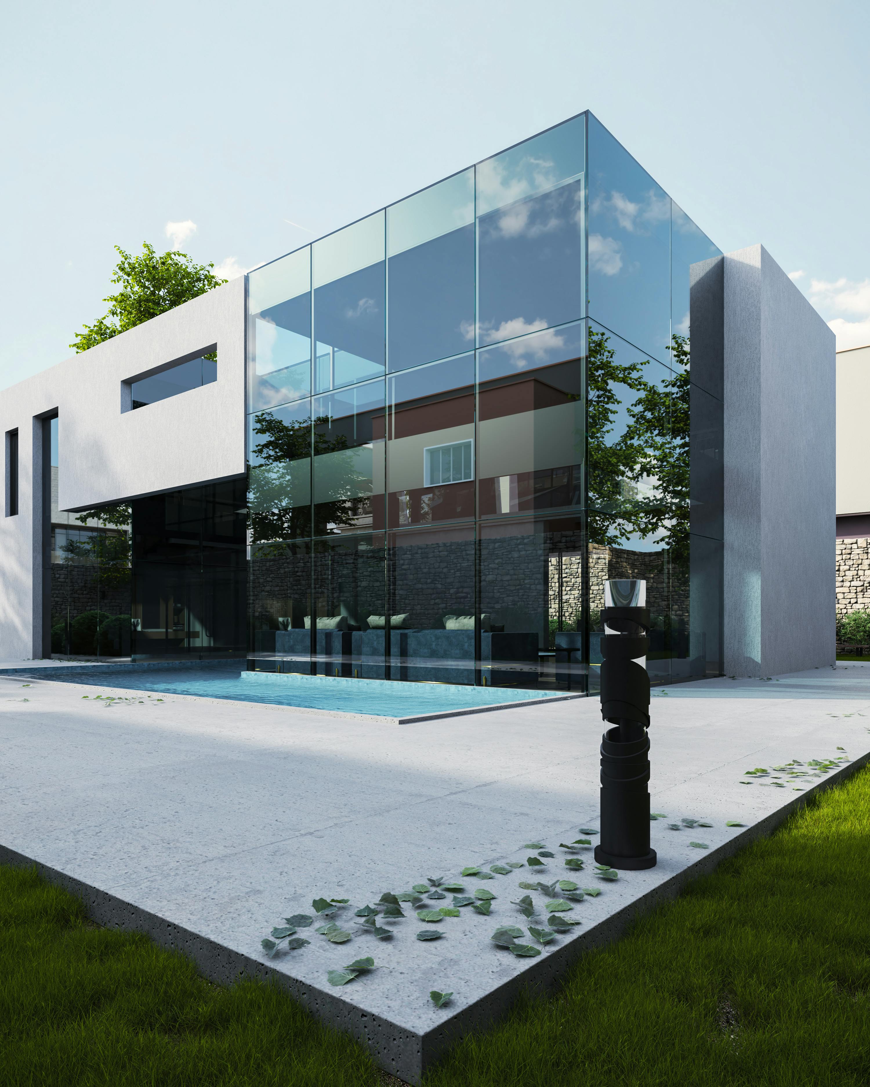 modern-glass-house-under-sky